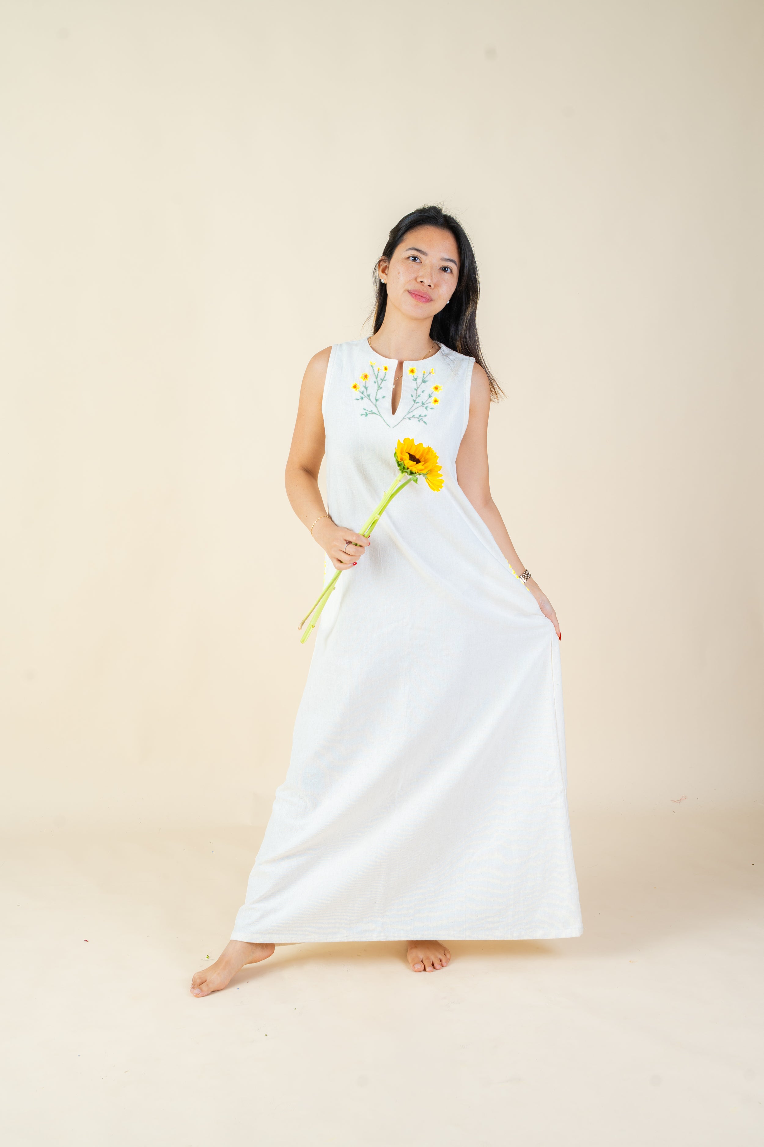 Bianca Soft Ritual Dress- Embroidered Back