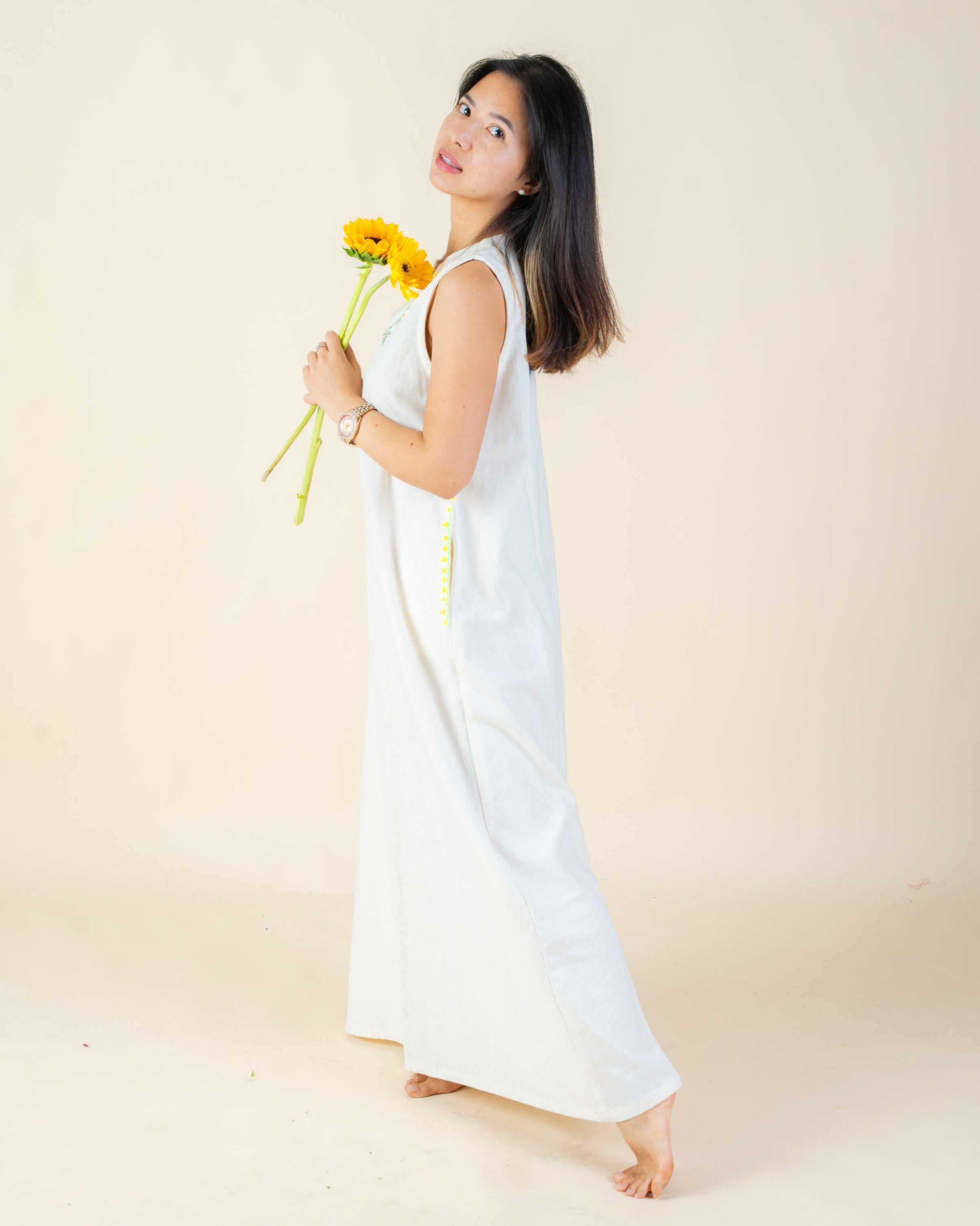 Bianca Soft Ritual Dress- Embroidered Back