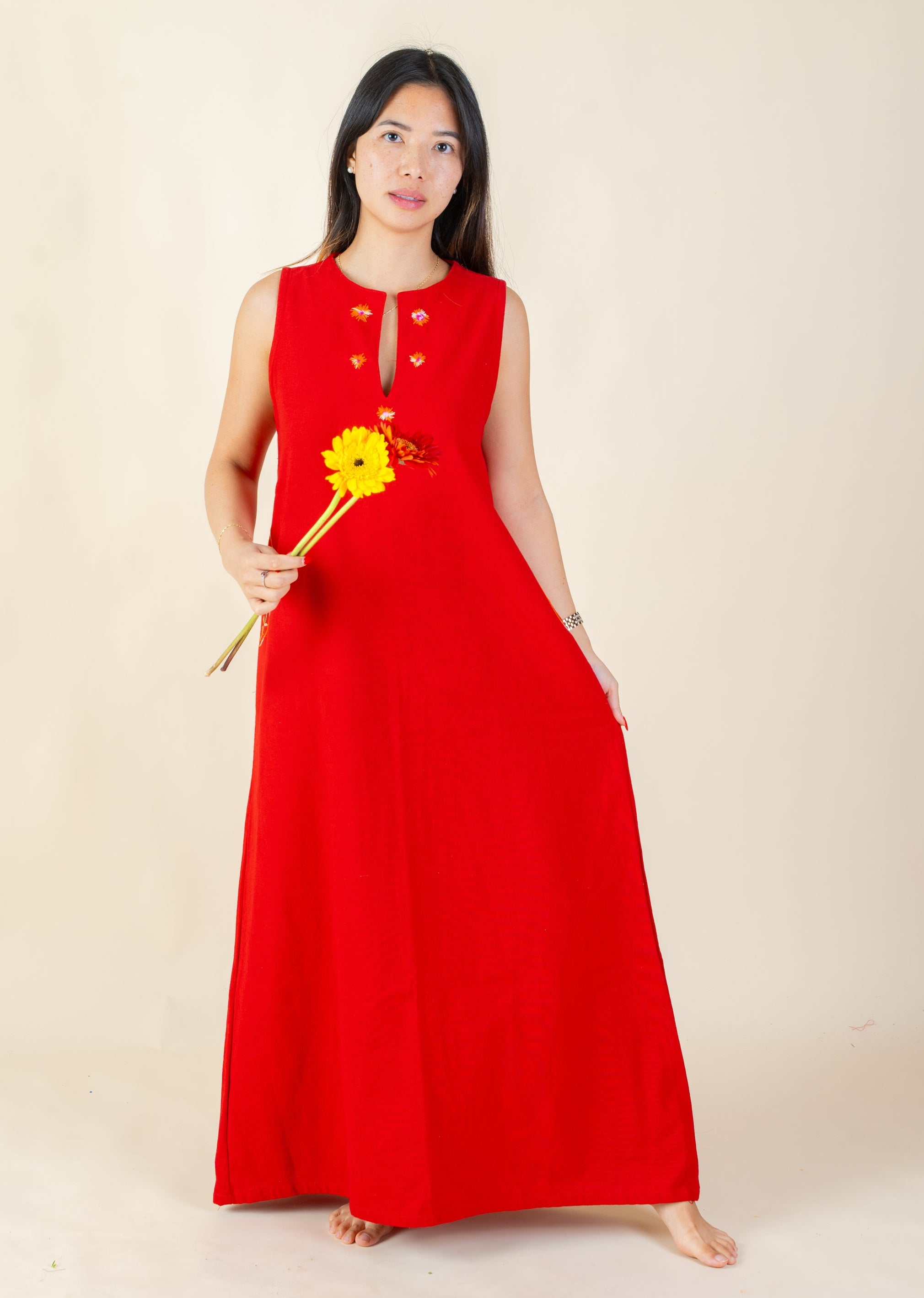 Laura Soft Ritual Dress- Embroidered Back