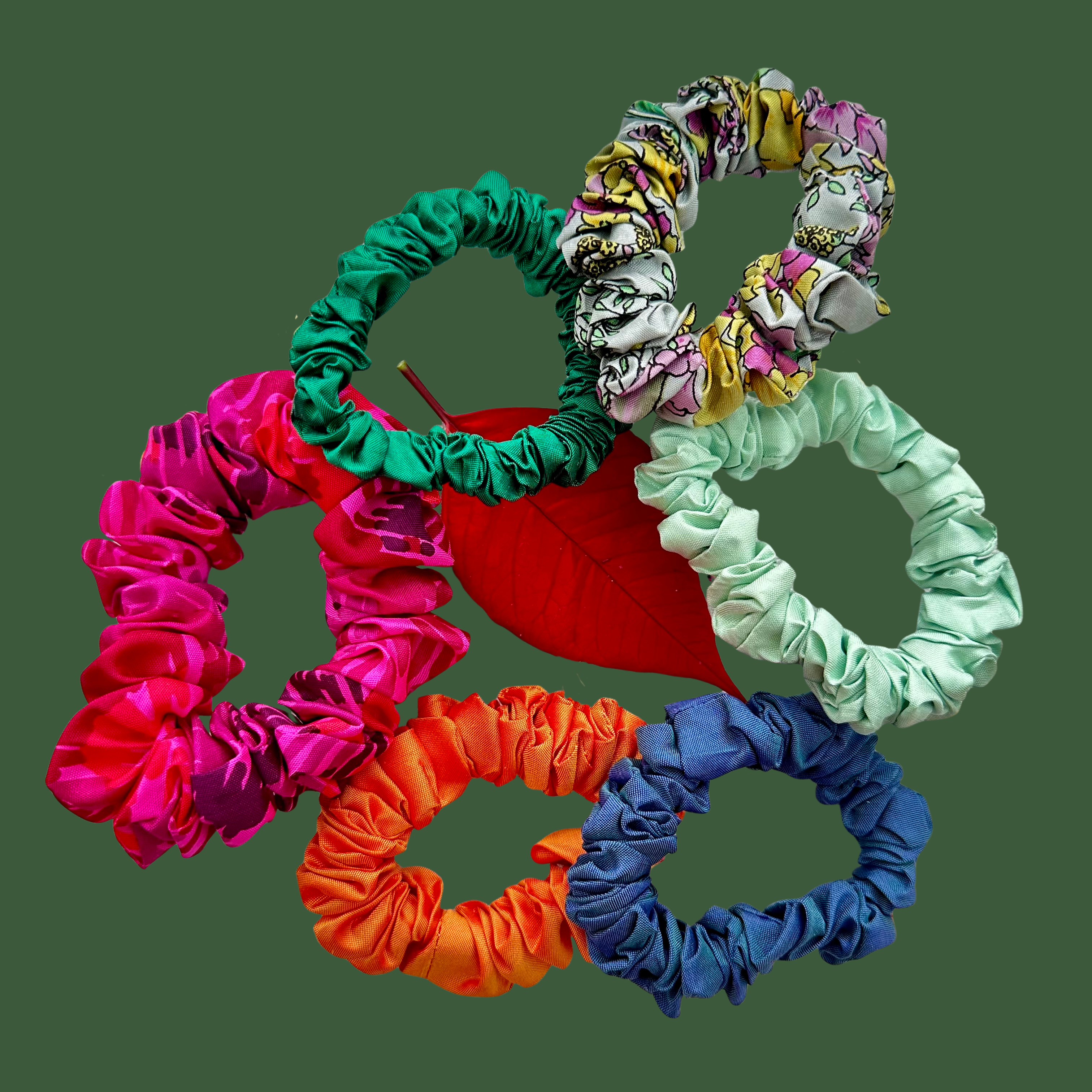 Silk Slim Scrunchie- Carol