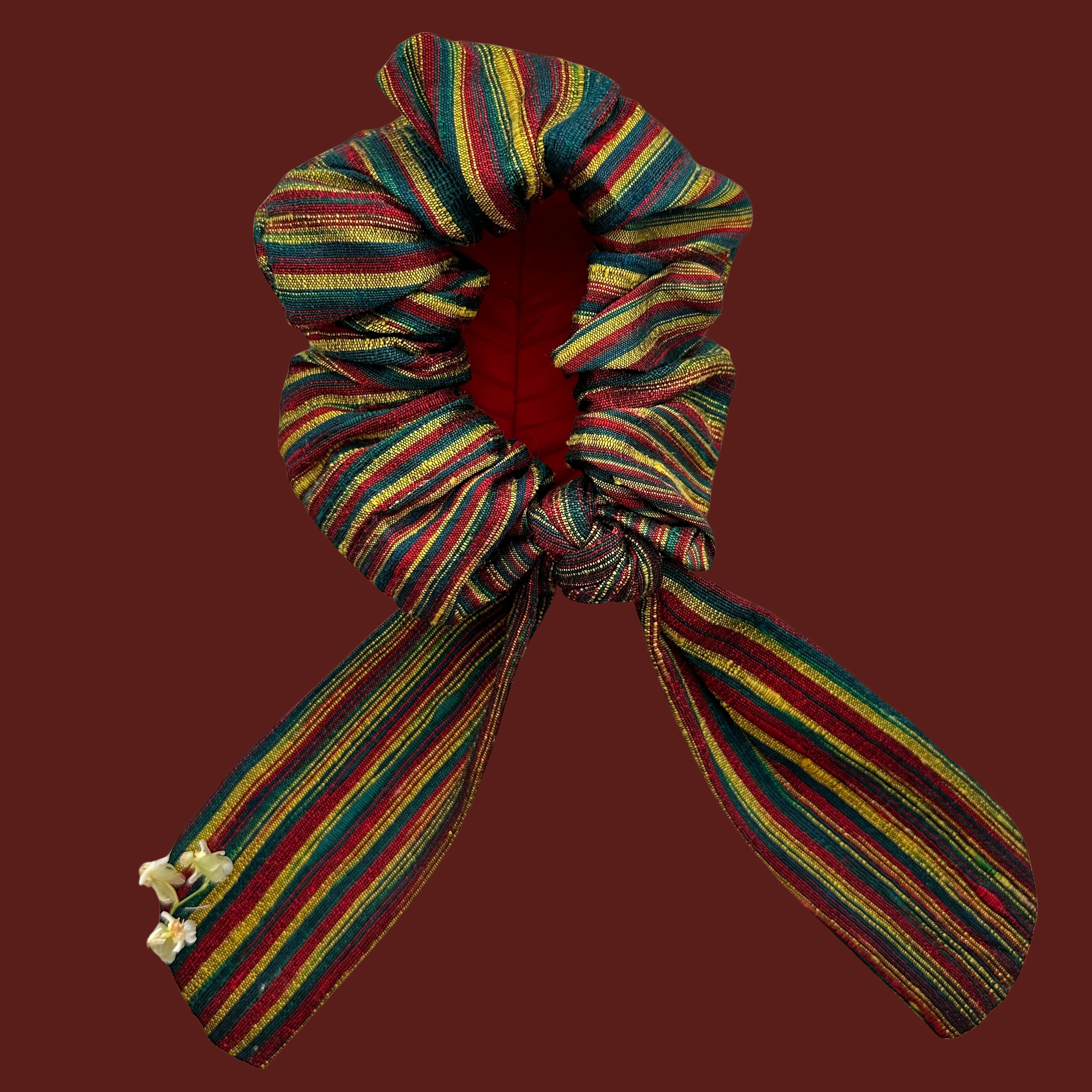 Silk Petite Bow Scrunchie- Olivia