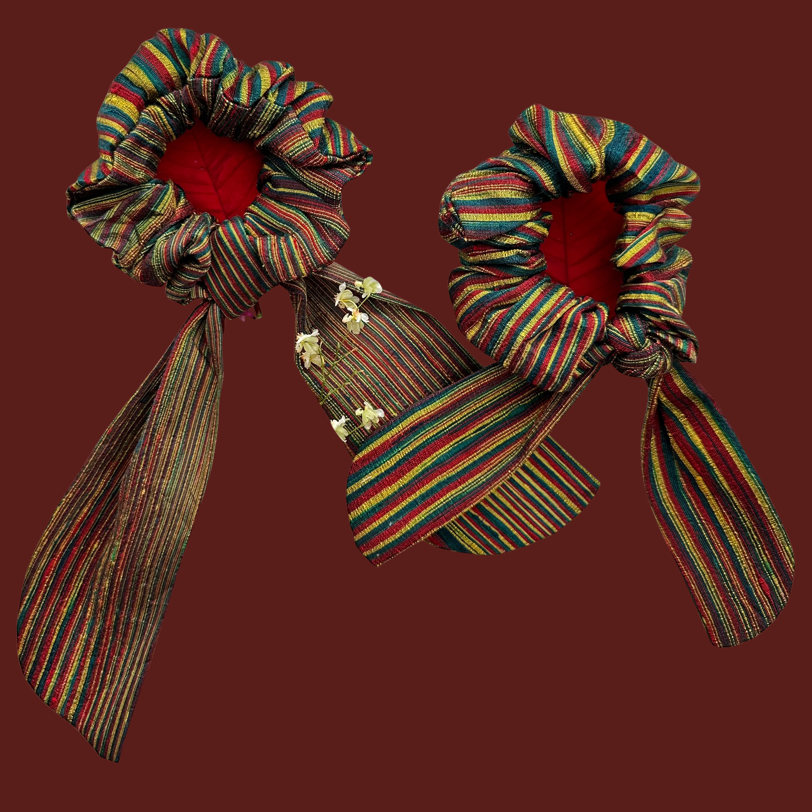 Silk Petite Bow Scrunchie- Marta