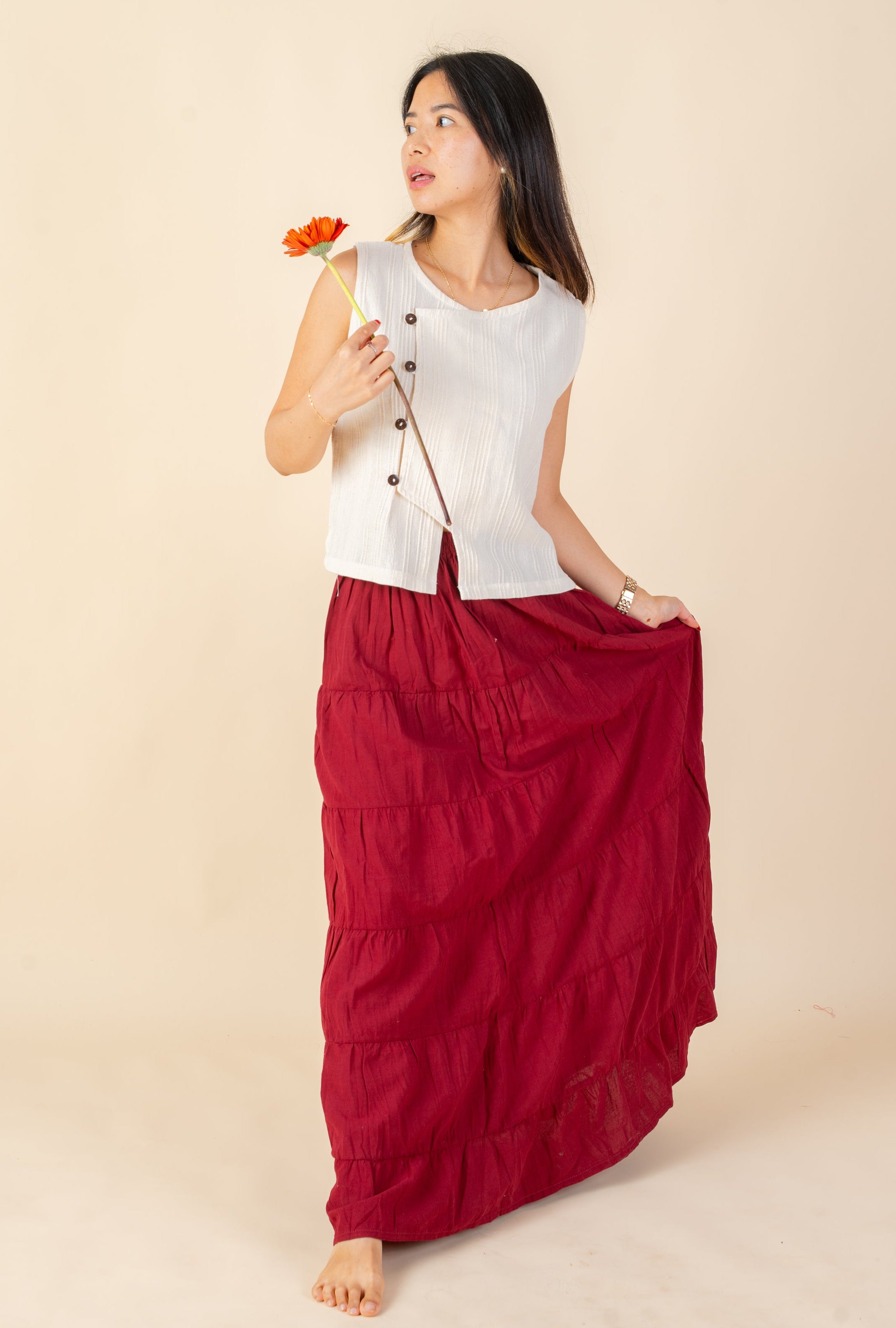 Luna Buttoned Daydream Top