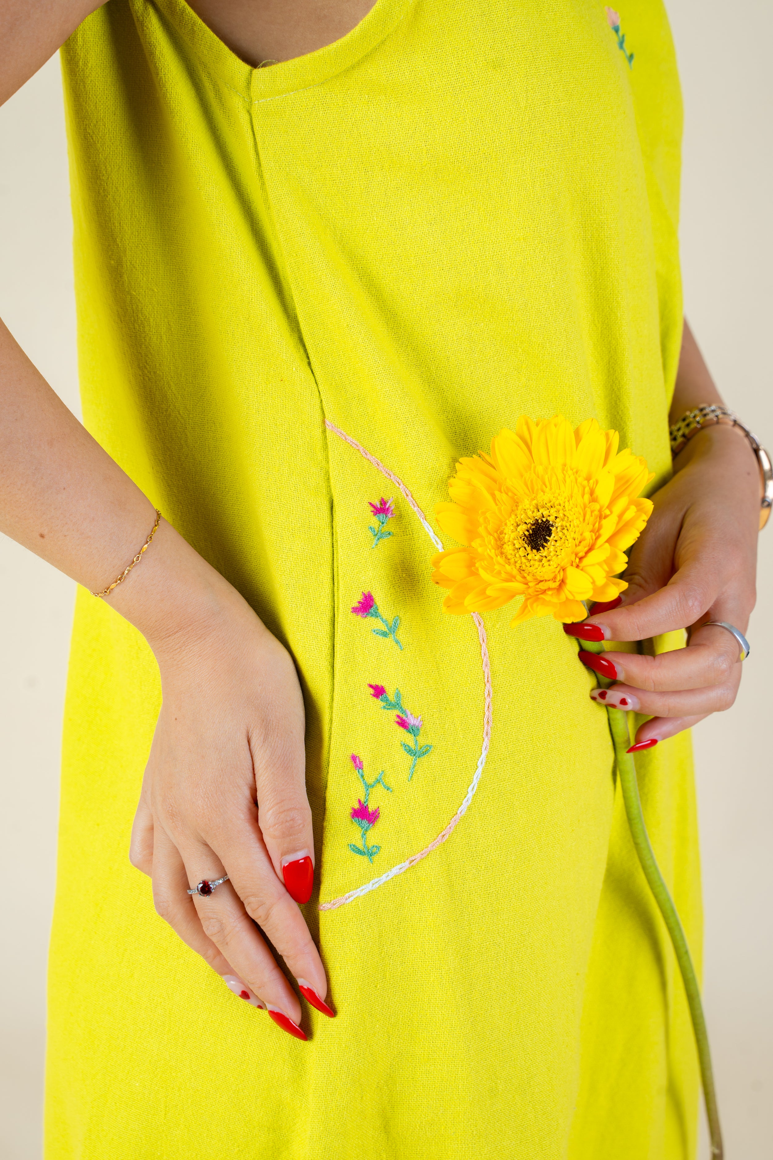 Irene Soft  Ritual Dress- Embroidered Back