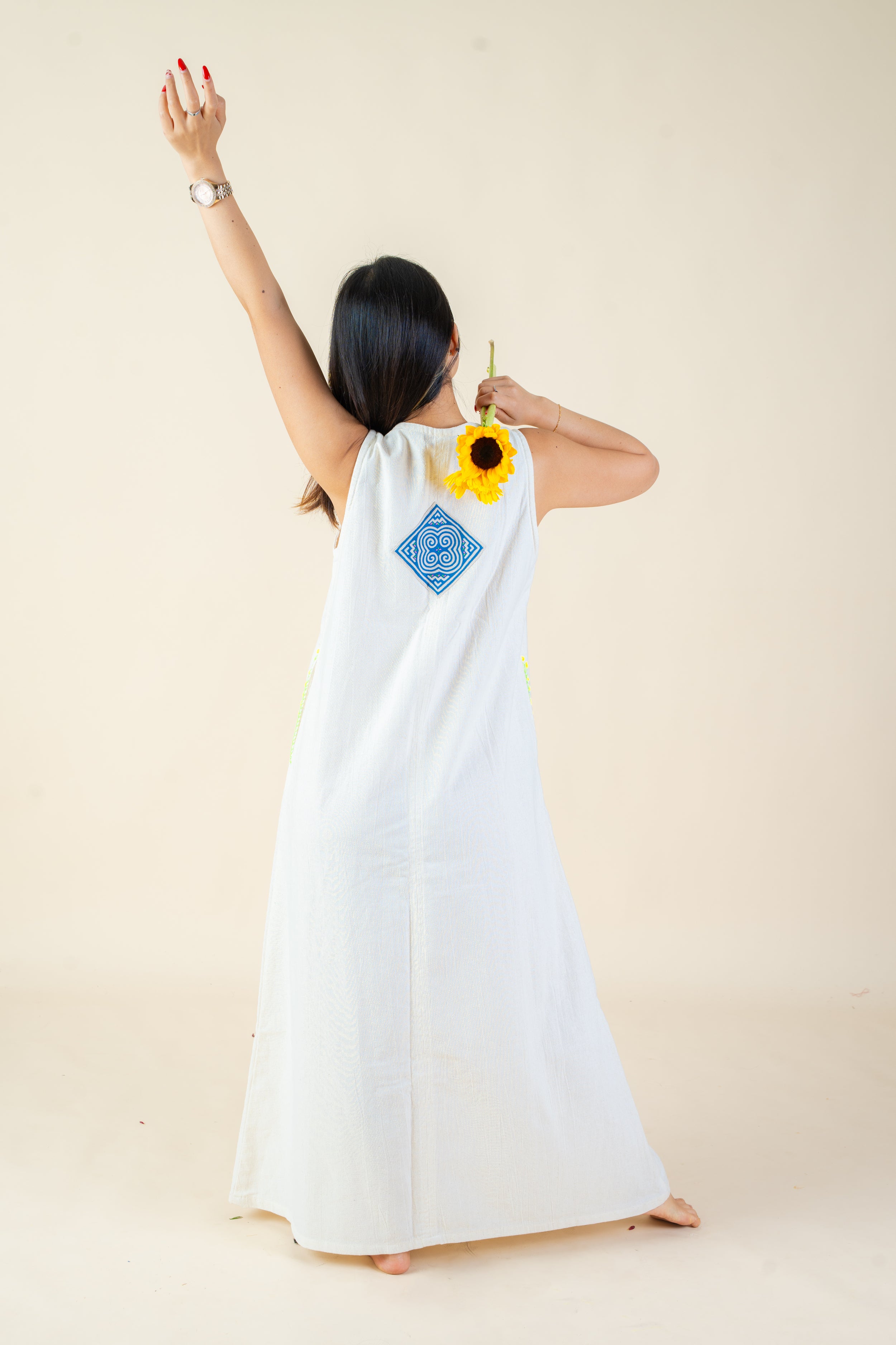 Bianca Soft  Ritual Dress- Embroidered Back