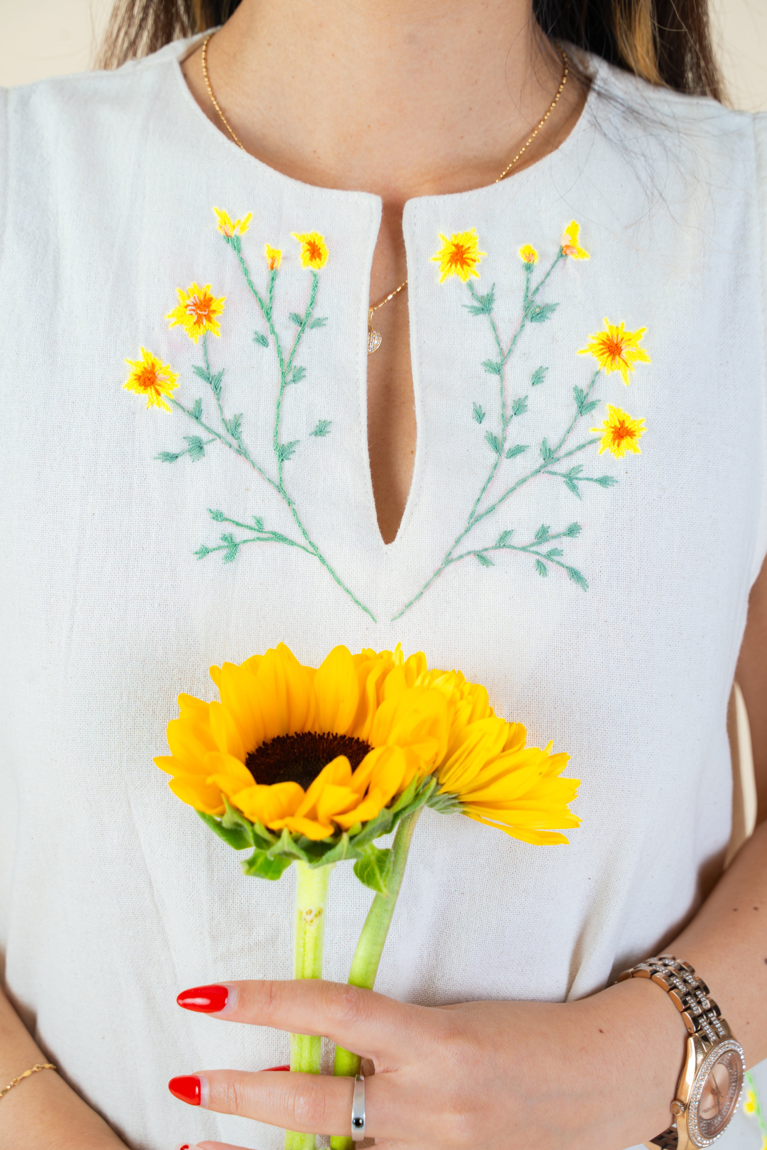 Bianca Soft  Ritual Dress- Embroidered Back